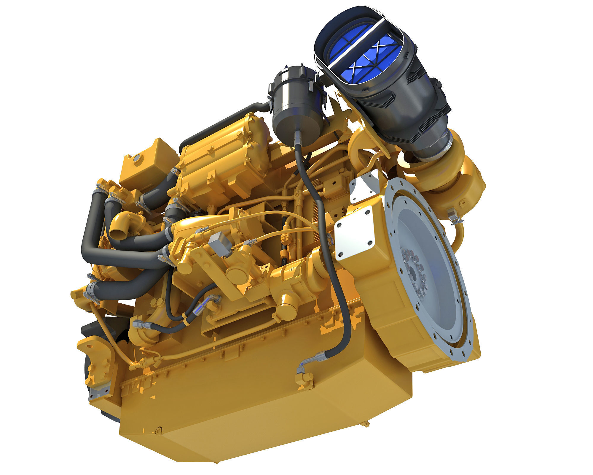 Industrial Diesel Engine 3D model_10