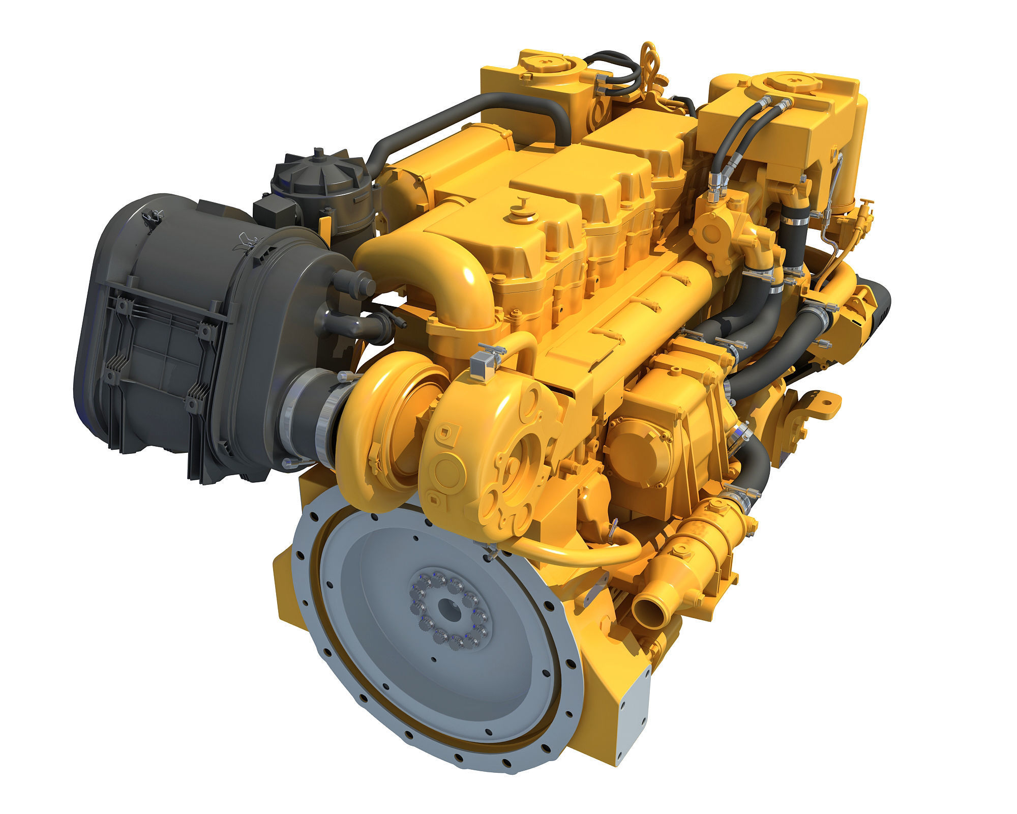 Industrial Diesel Engine 3D model_5
