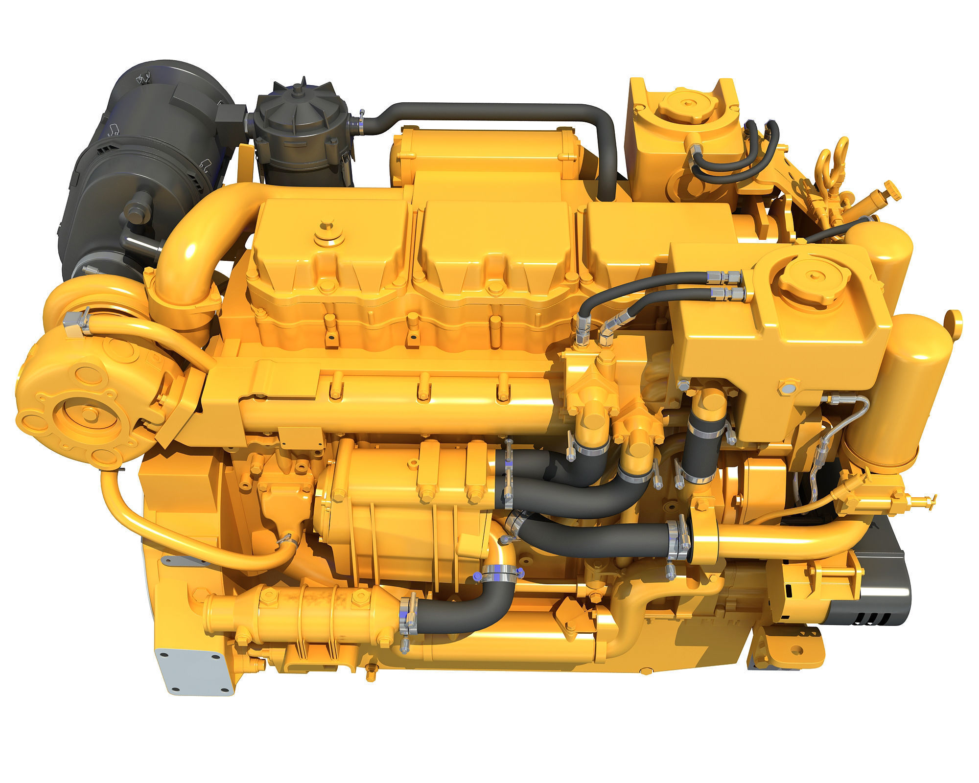 Industrial Diesel Engine 3D model_6