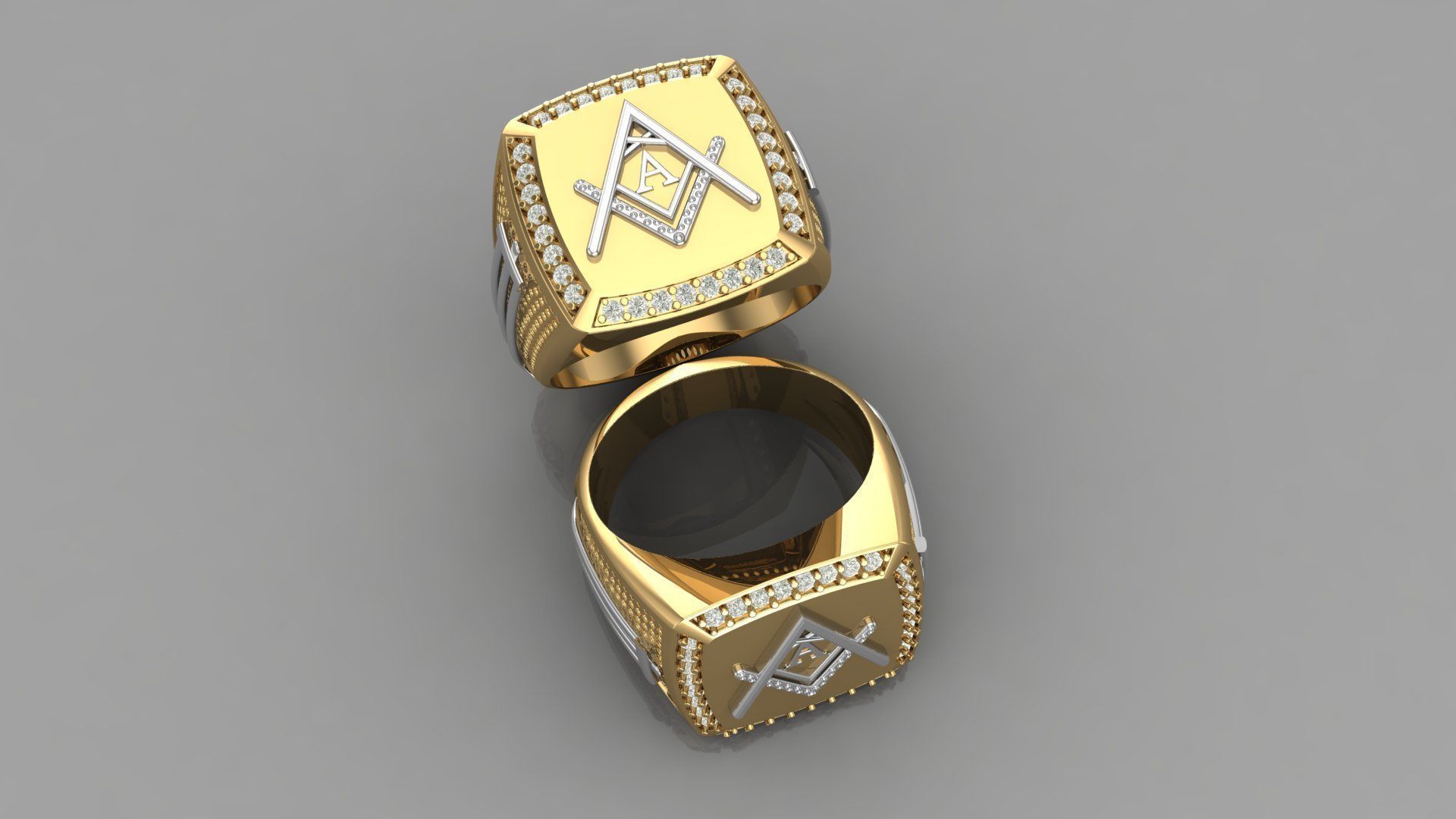 A - LETTER  SIGNET RING 3D print model_13