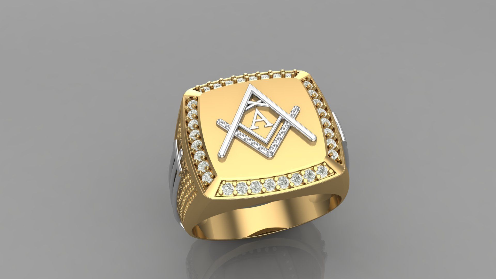 A - LETTER  SIGNET RING 3D print model_7