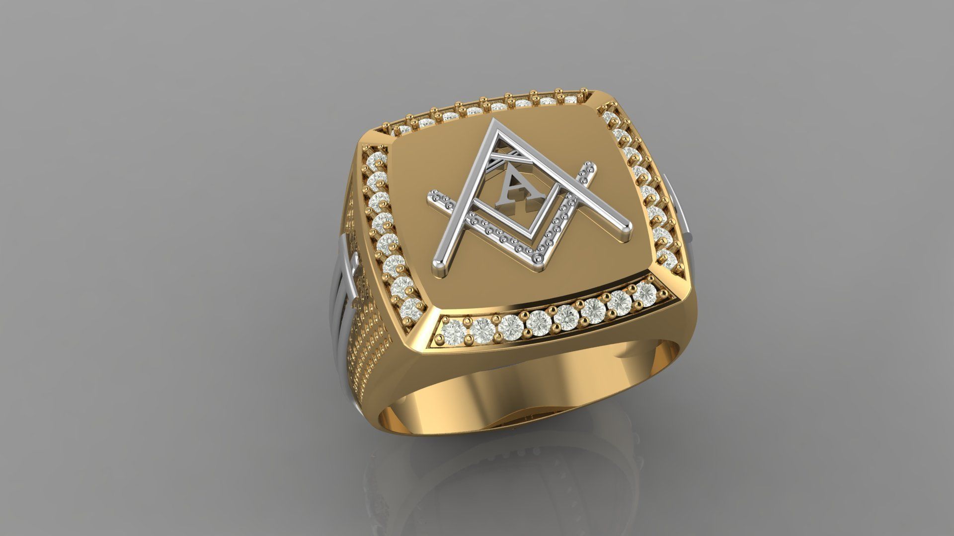 A - LETTER  SIGNET RING 3D print model_8