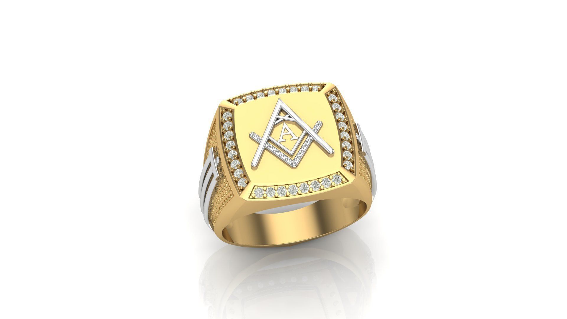 A - LETTER  SIGNET RING 3D print model_6