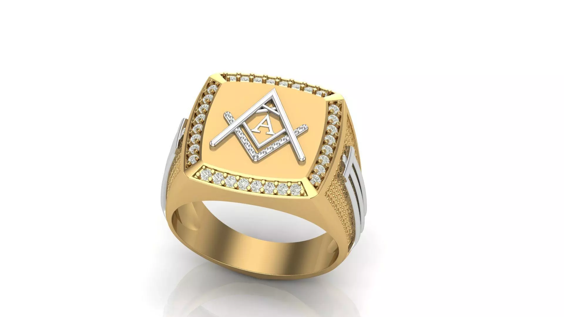 A - LETTER  SIGNET RING 3D print model_0