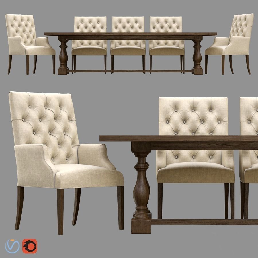 Bennett Parsons Leather Armchair  17th  Monastery 3D model_1