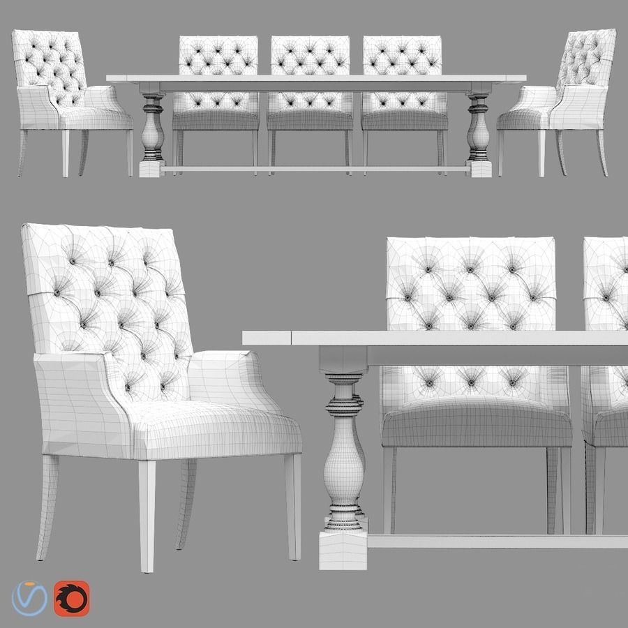 Bennett Parsons Leather Armchair  17th  Monastery 3D model_2