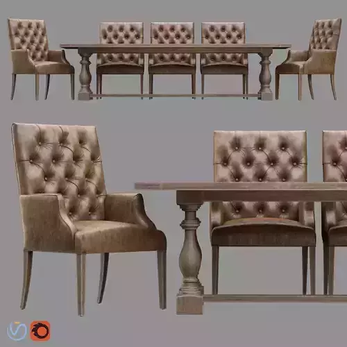 Bennett Parsons Leather Armchair  17th  Monastery 3D model