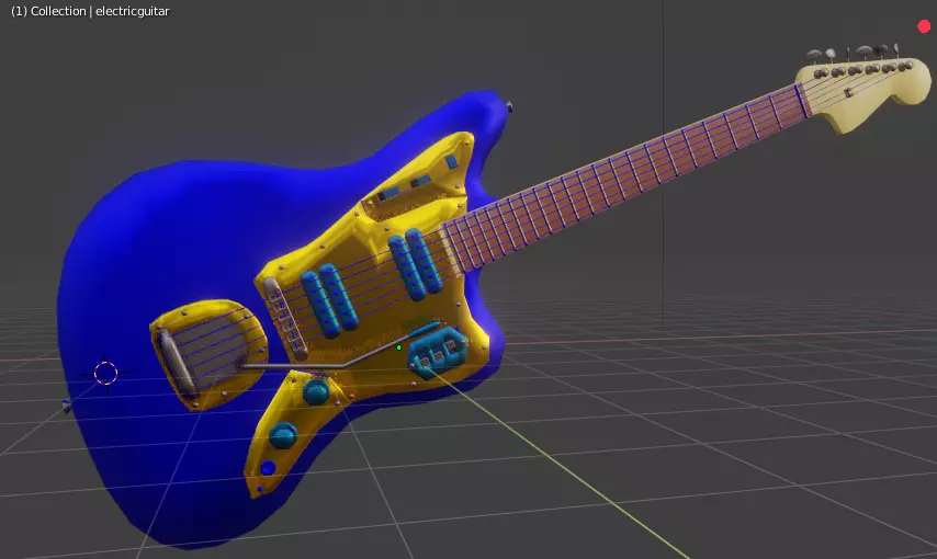 Jaguar Style Body Electric Guitar Low-poly 3D model_0