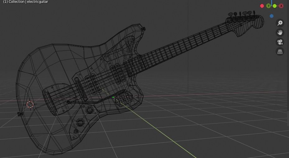 Jaguar Style Body Electric Guitar Low-poly 3D model_3