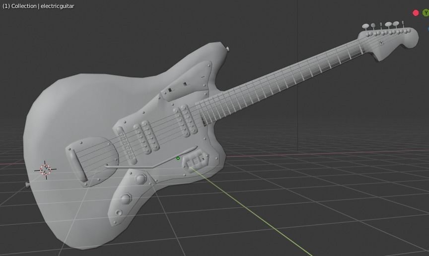 Jaguar Style Body Electric Guitar Low-poly 3D model_6