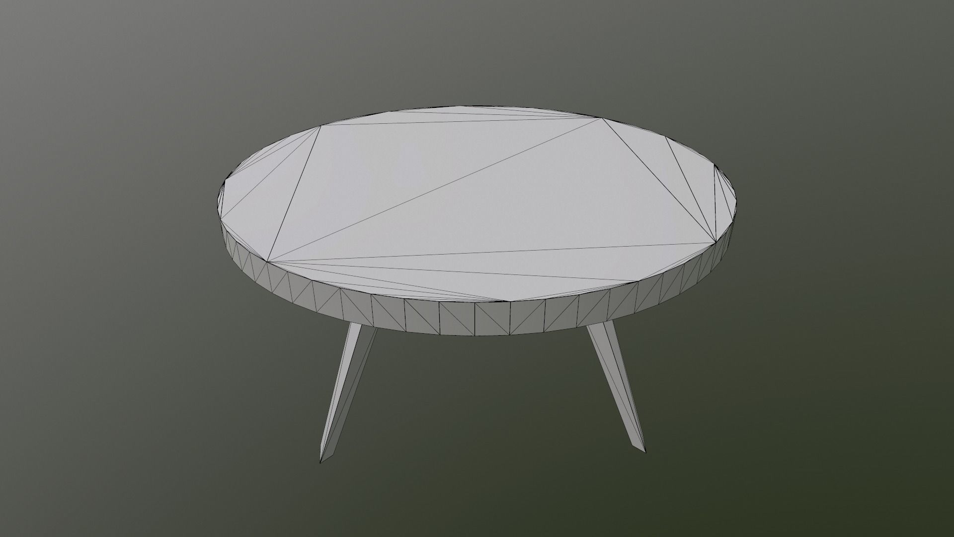 Concrete coffe table Low-poly 3D model_1