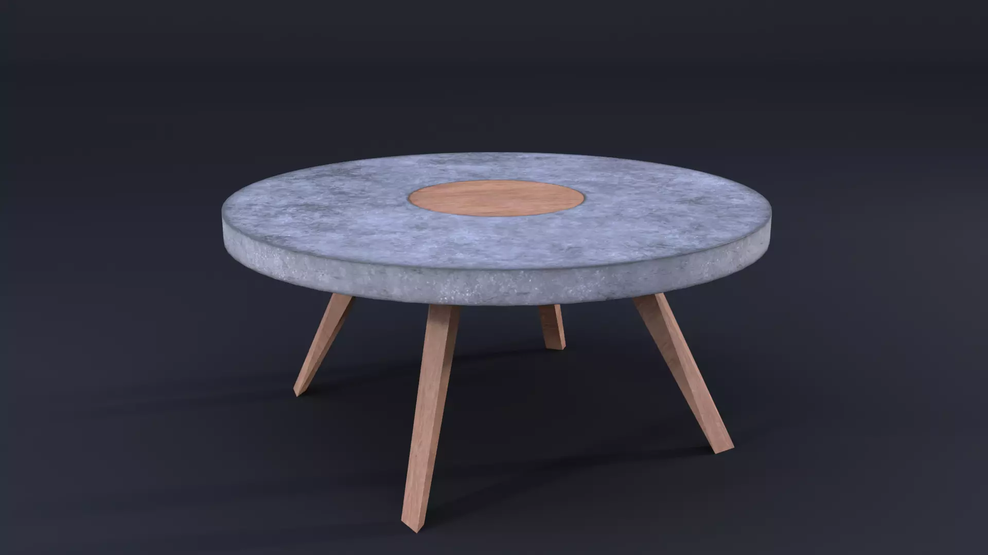 Concrete coffe table Low-poly 3D model_0