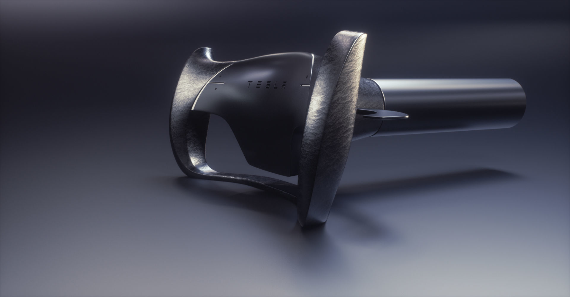Tesla Roadster Steering Wheel Low-poly 3D model_7