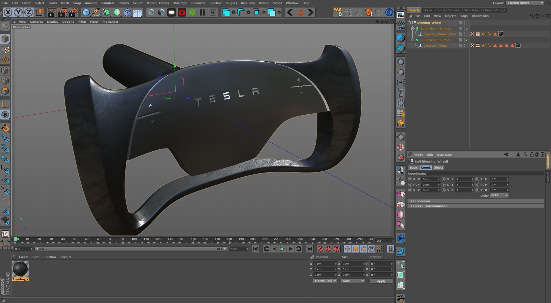 Tesla Roadster Steering Wheel Low-poly 3D model_15