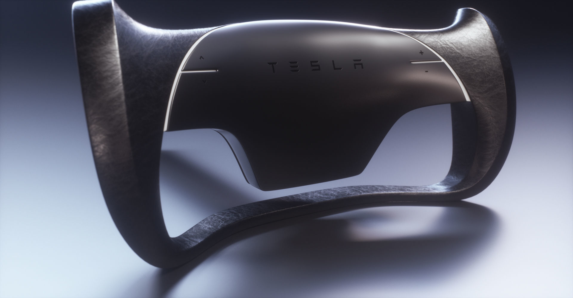 Tesla Roadster Steering Wheel Low-poly 3D model_10