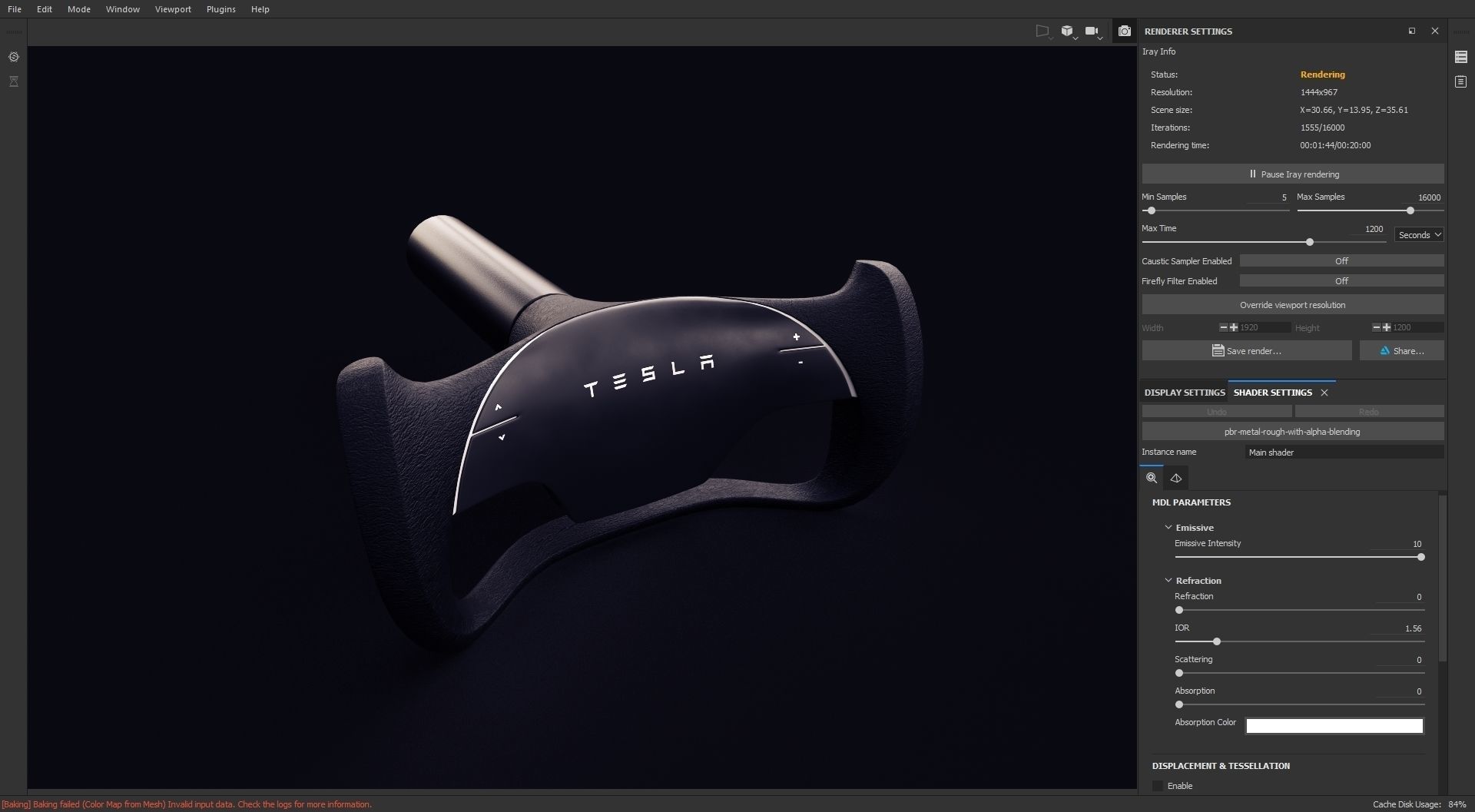 Tesla Roadster Steering Wheel Low-poly 3D model_17