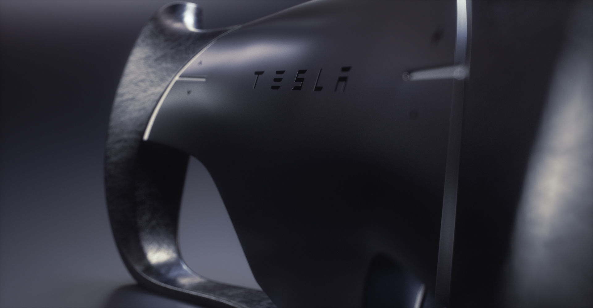 Tesla Roadster Steering Wheel Low-poly 3D model_8