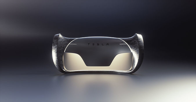 Tesla Roadster Steering Wheel Low-poly 3D model 3
