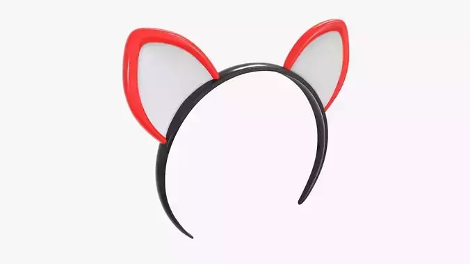 Headband kitty ears 03 3D model