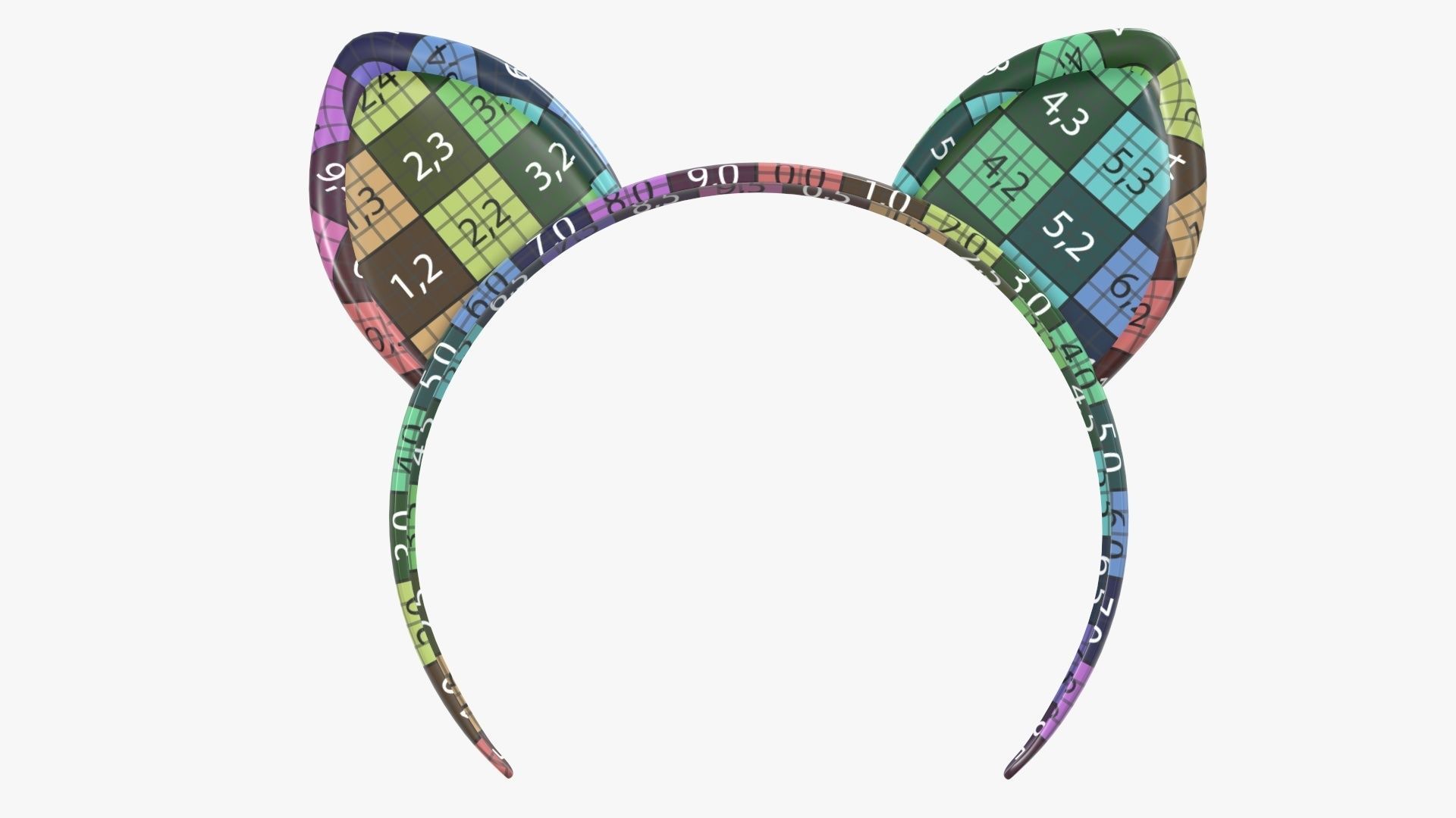Headband kitty ears 03 3D model_11