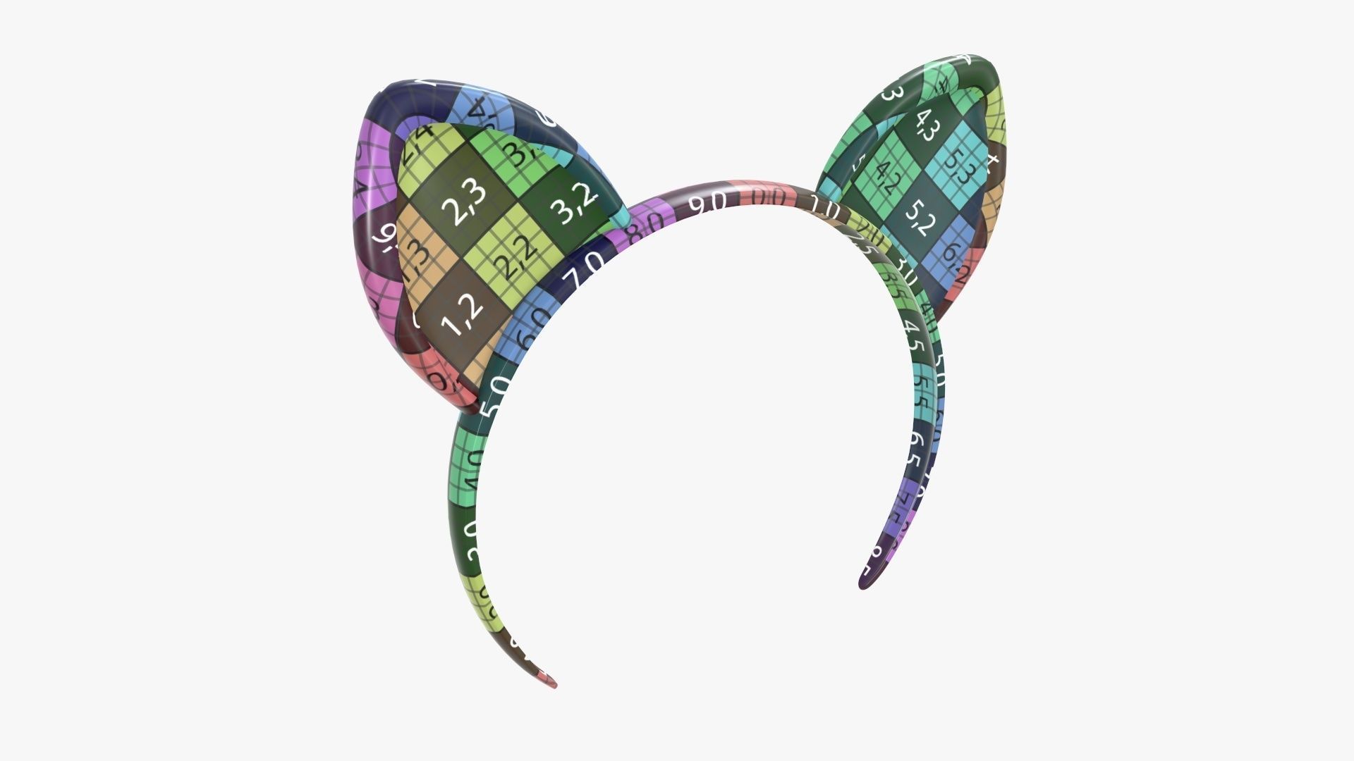 Headband kitty ears 03 3D model_10