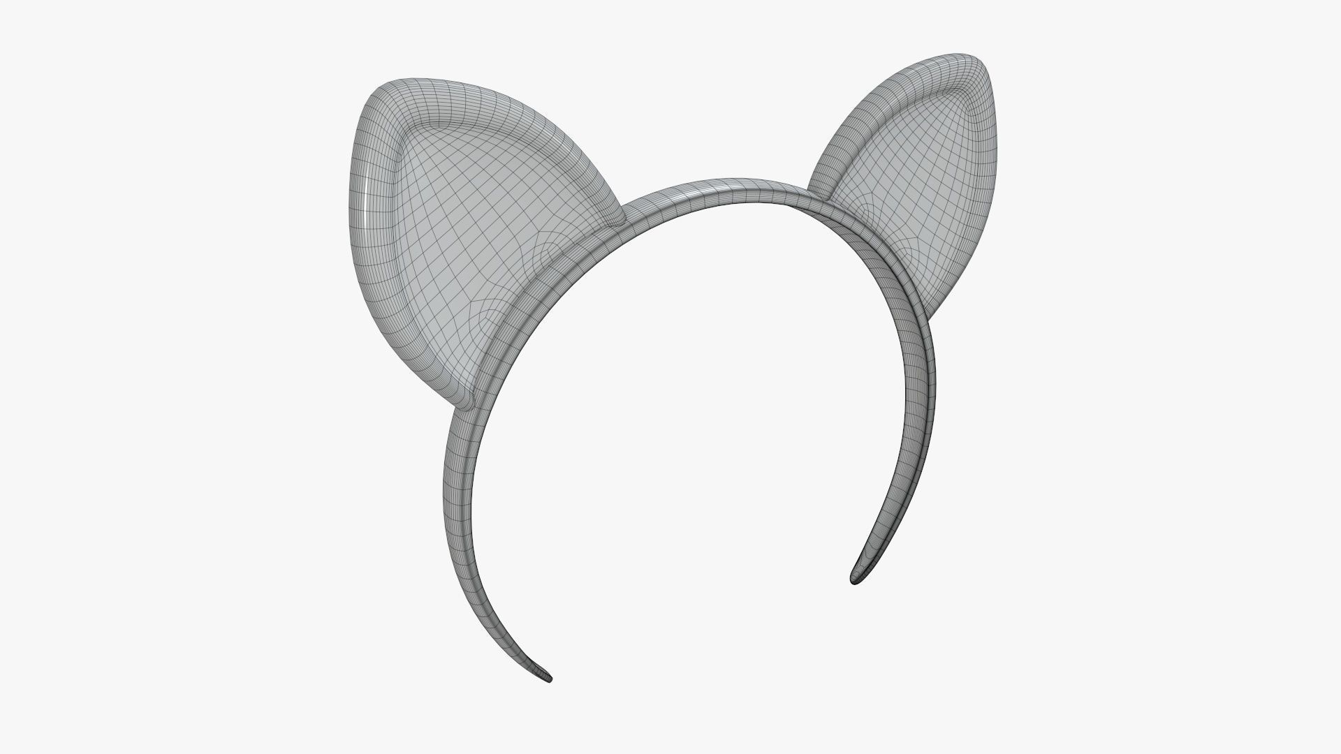 Headband kitty ears 03 3D model_5