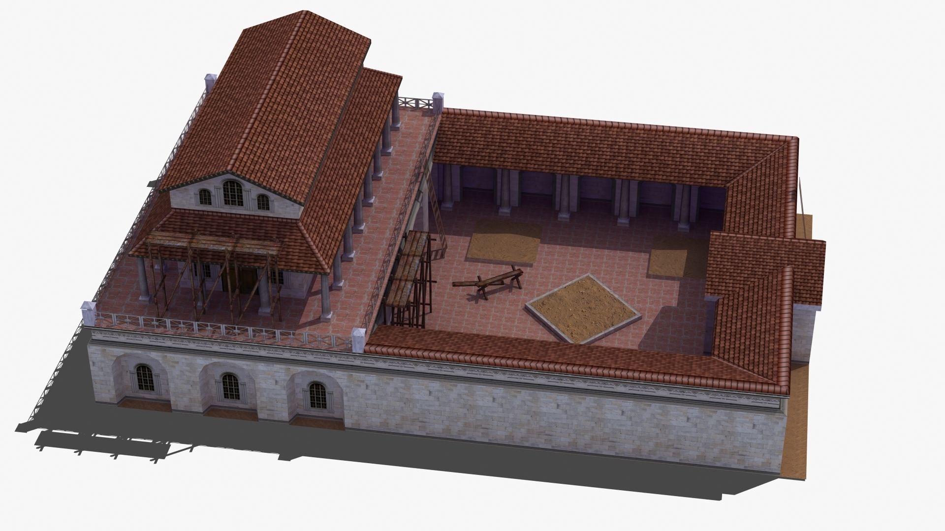 Villa Construction E Low-poly 3D model_29