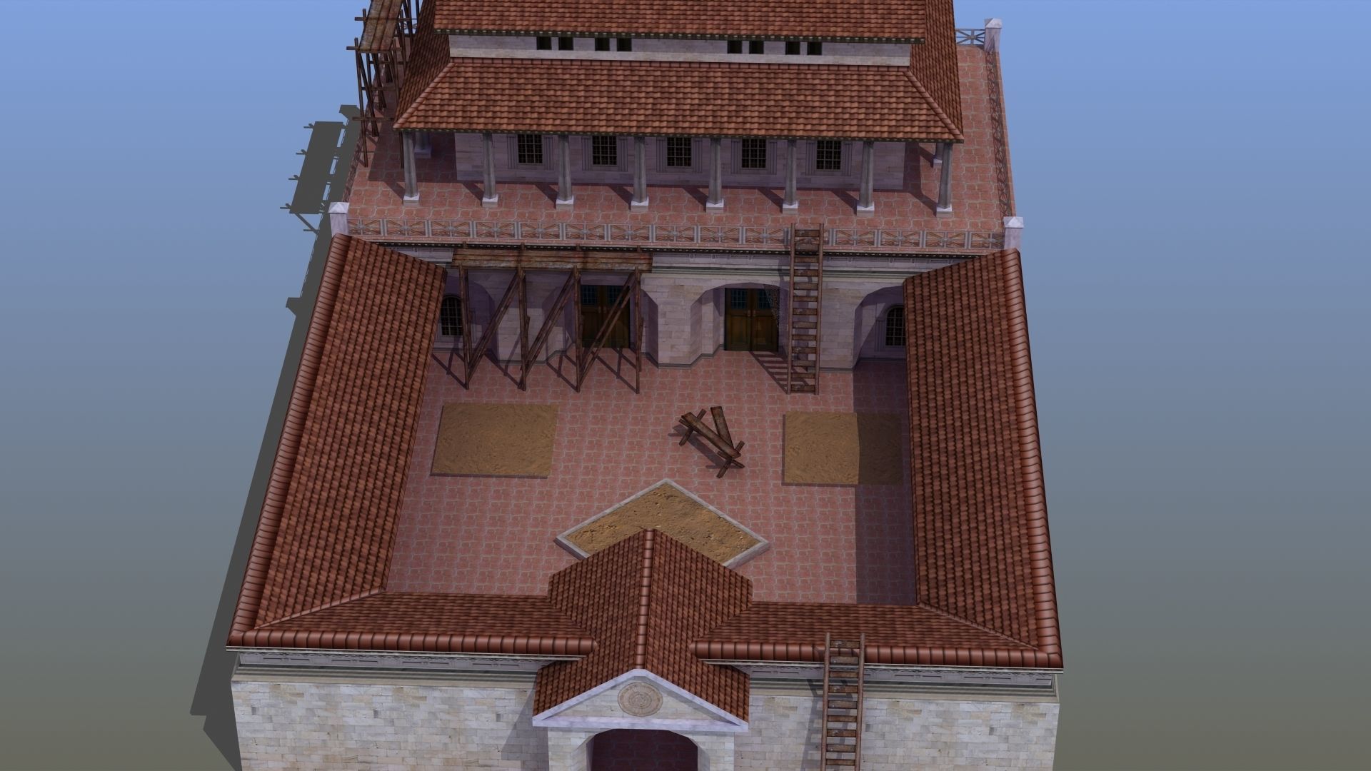 Villa Construction E Low-poly 3D model_1