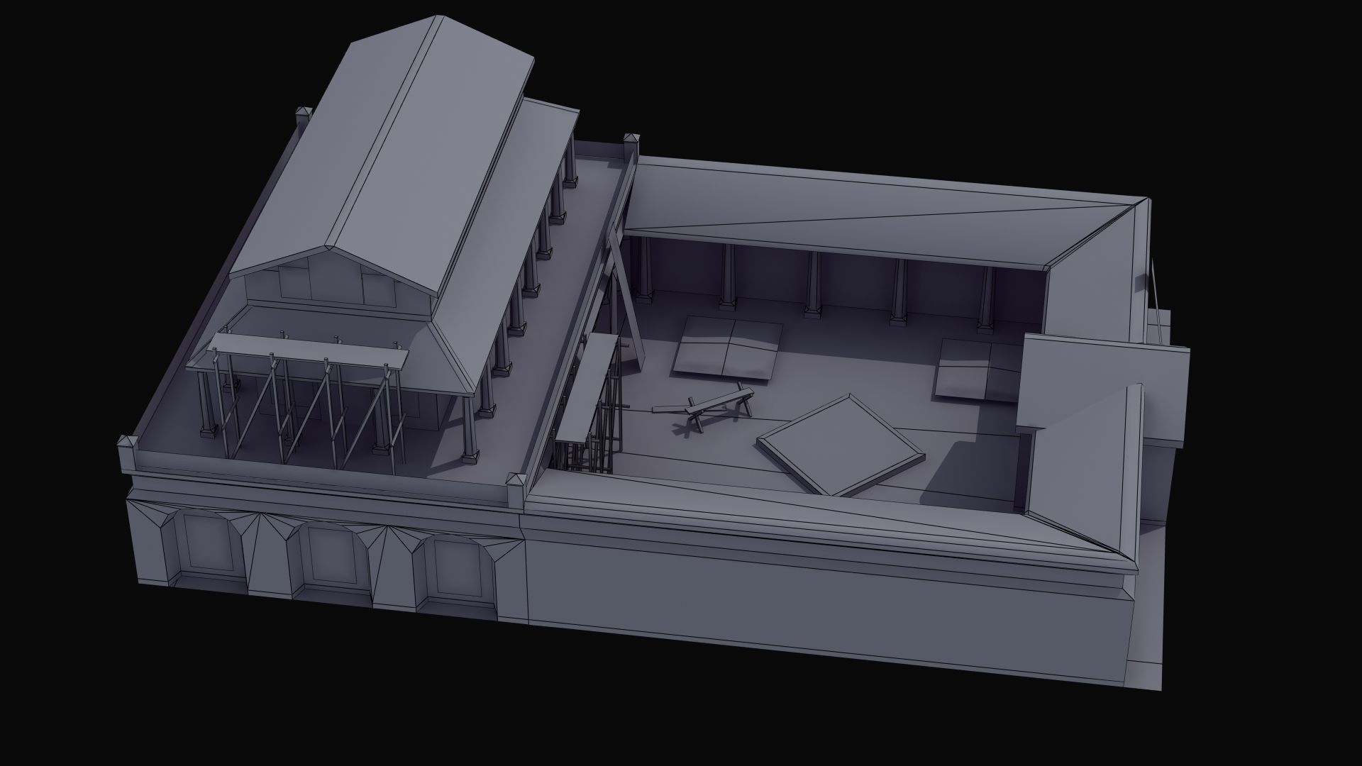 Villa Construction E Low-poly 3D model_48