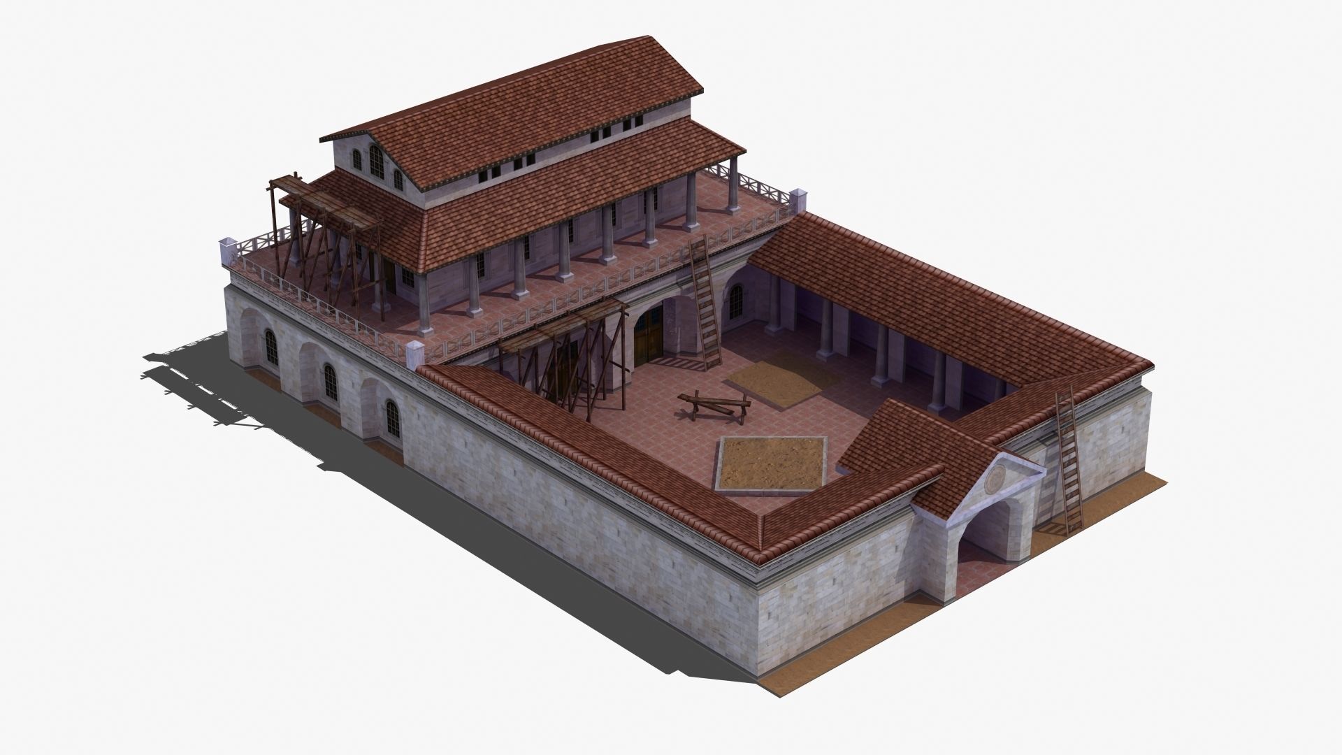 Villa Construction E Low-poly 3D model_19