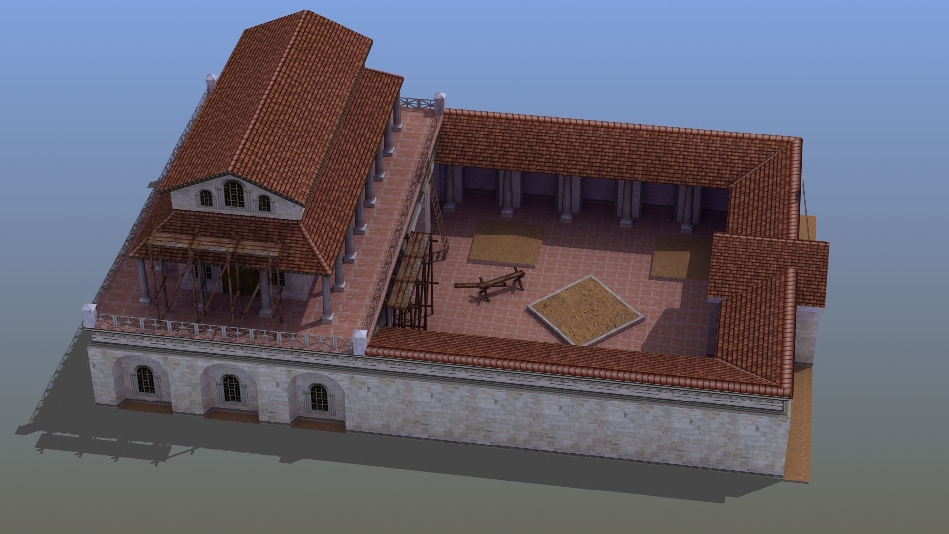 Villa Construction E Low-poly 3D model_10