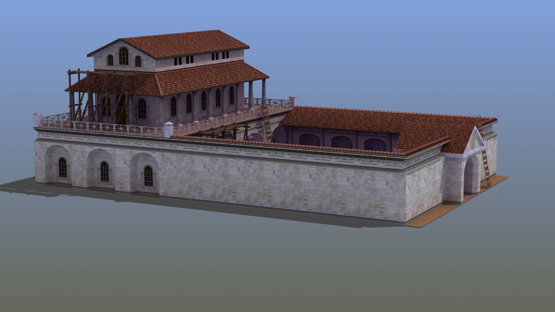 Villa Construction E Low-poly 3D model_8