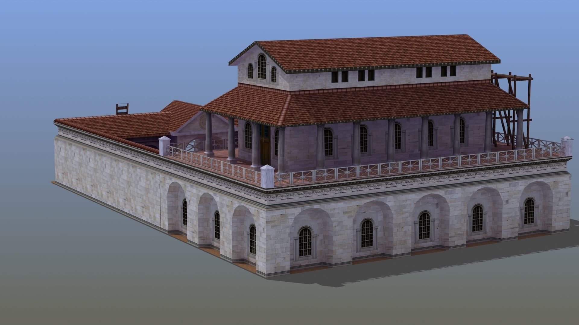 Villa Construction E Low-poly 3D model_6