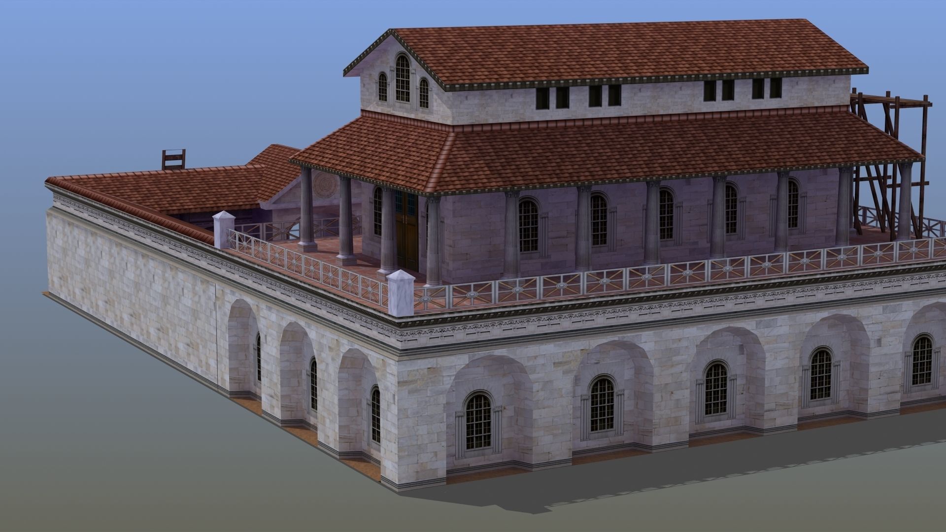 Villa Construction E Low-poly 3D model_5