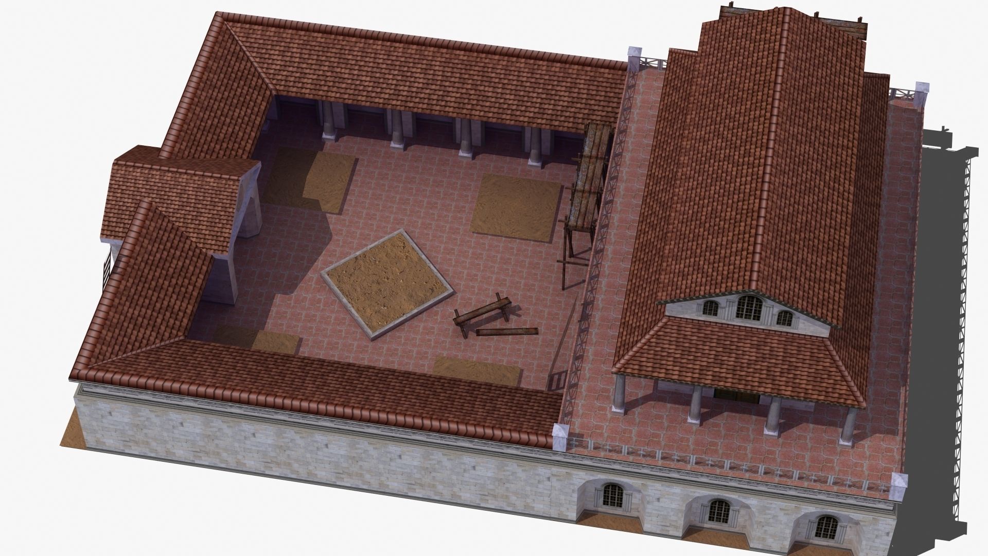 Villa Construction E Low-poly 3D model_36