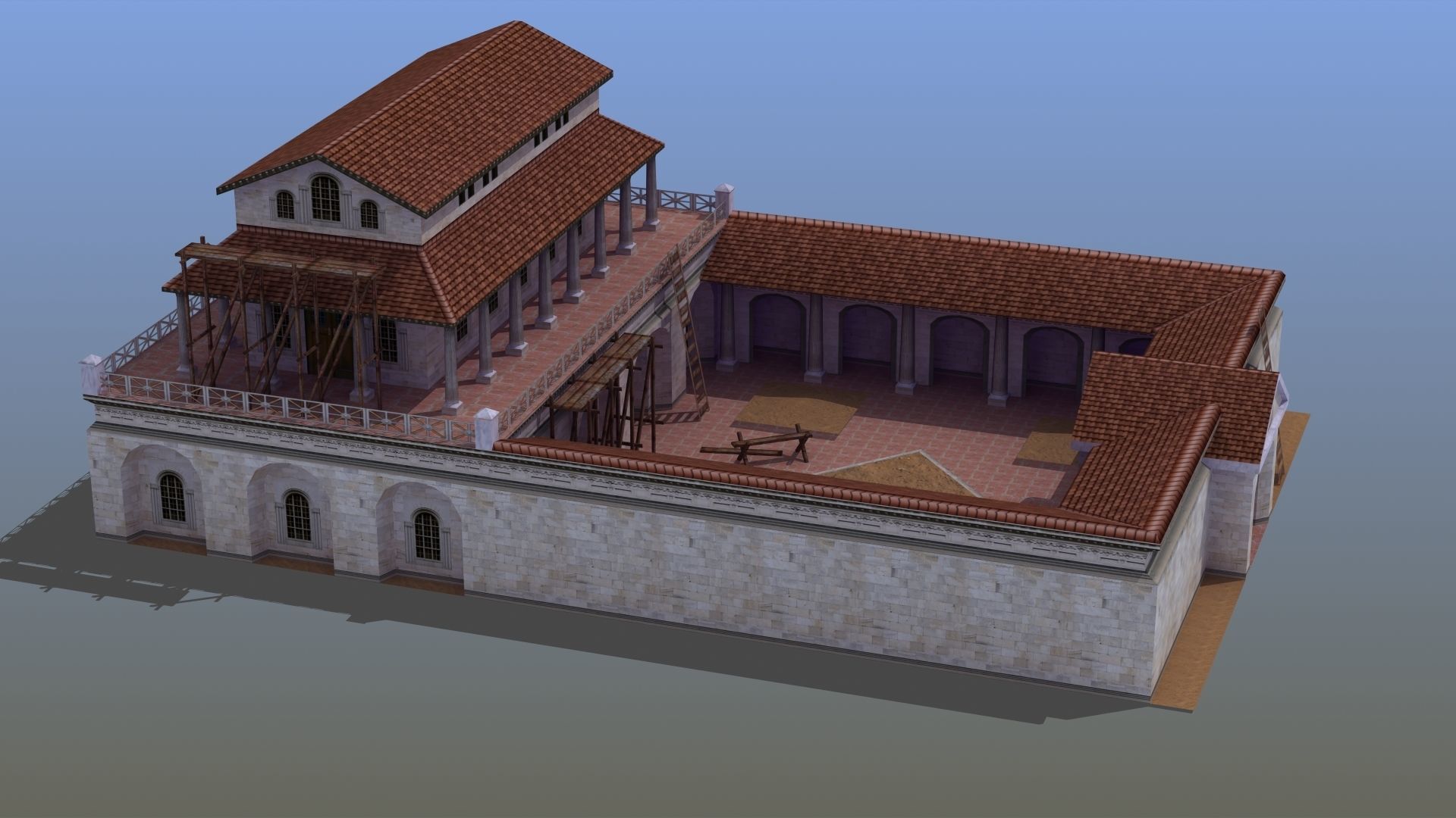 Villa Construction E Low-poly 3D model_9