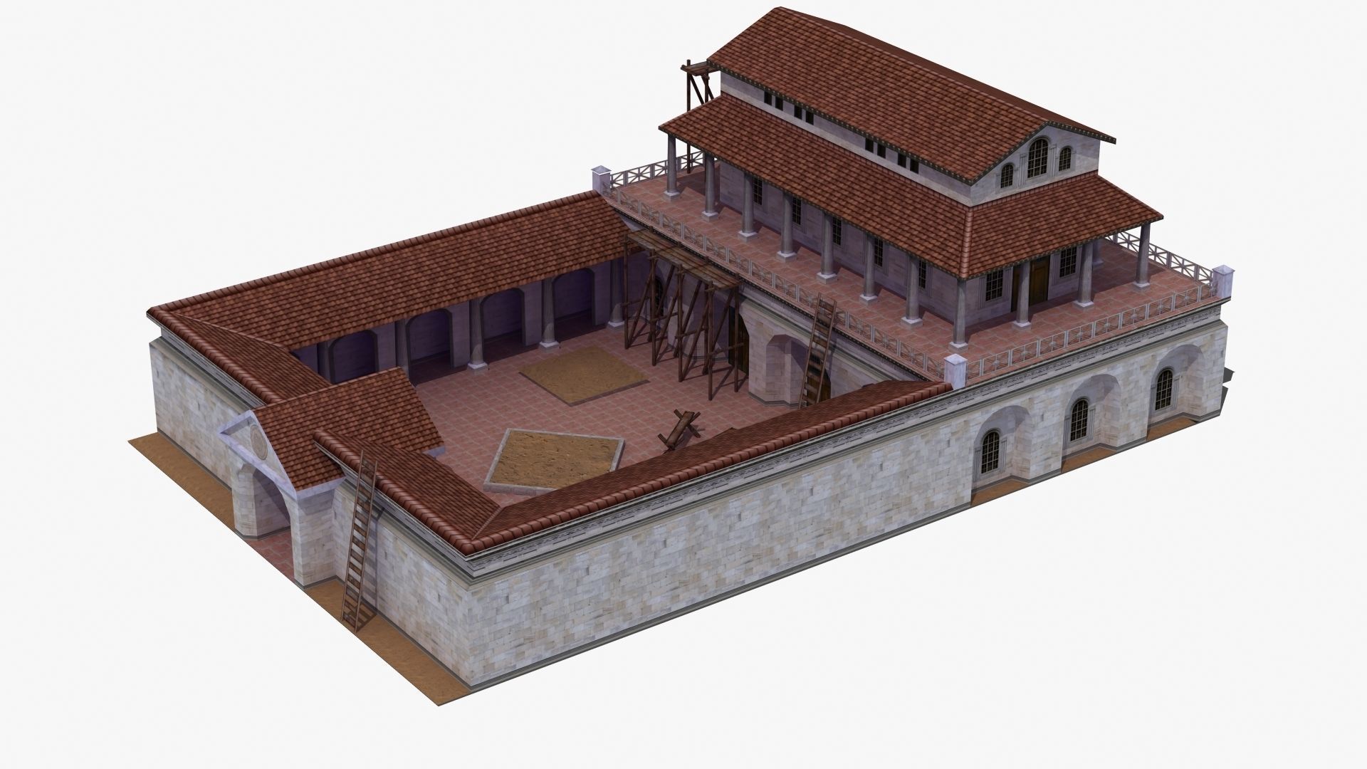 Villa Construction E Low-poly 3D model_21