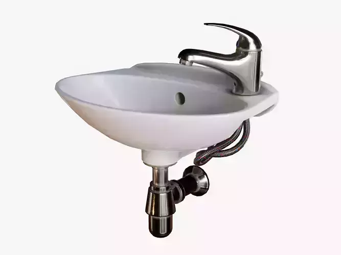 Compact Sink PBR Low-poly 3D model