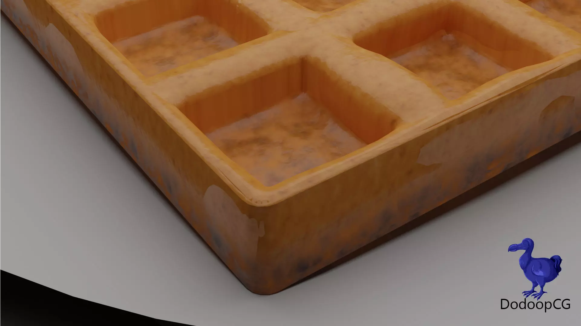 Waffle on Plate - Breakfast Food 3D Model Low-poly 3D model_4