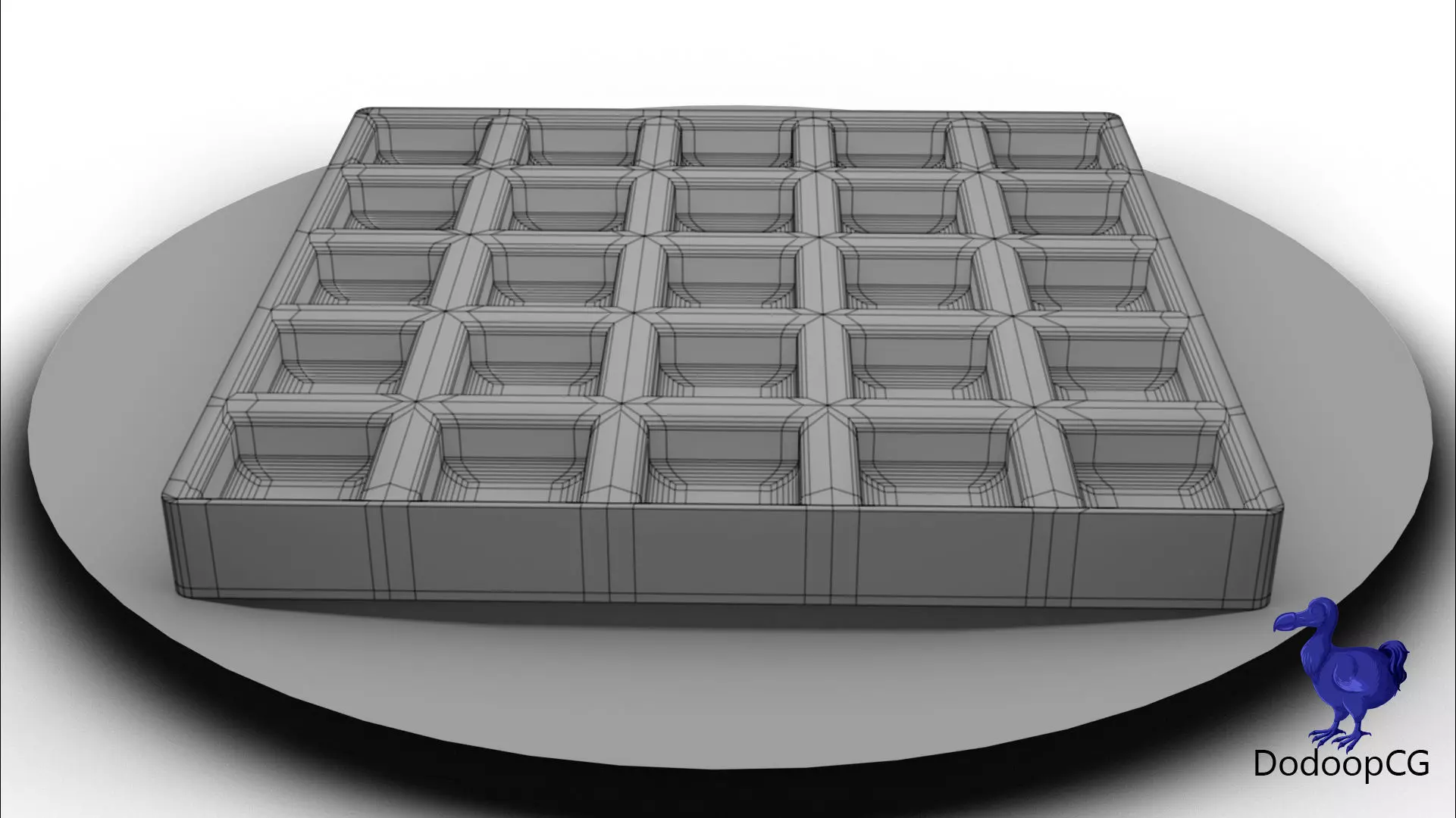 Waffle on Plate - Breakfast Food 3D Model Low-poly 3D model_3