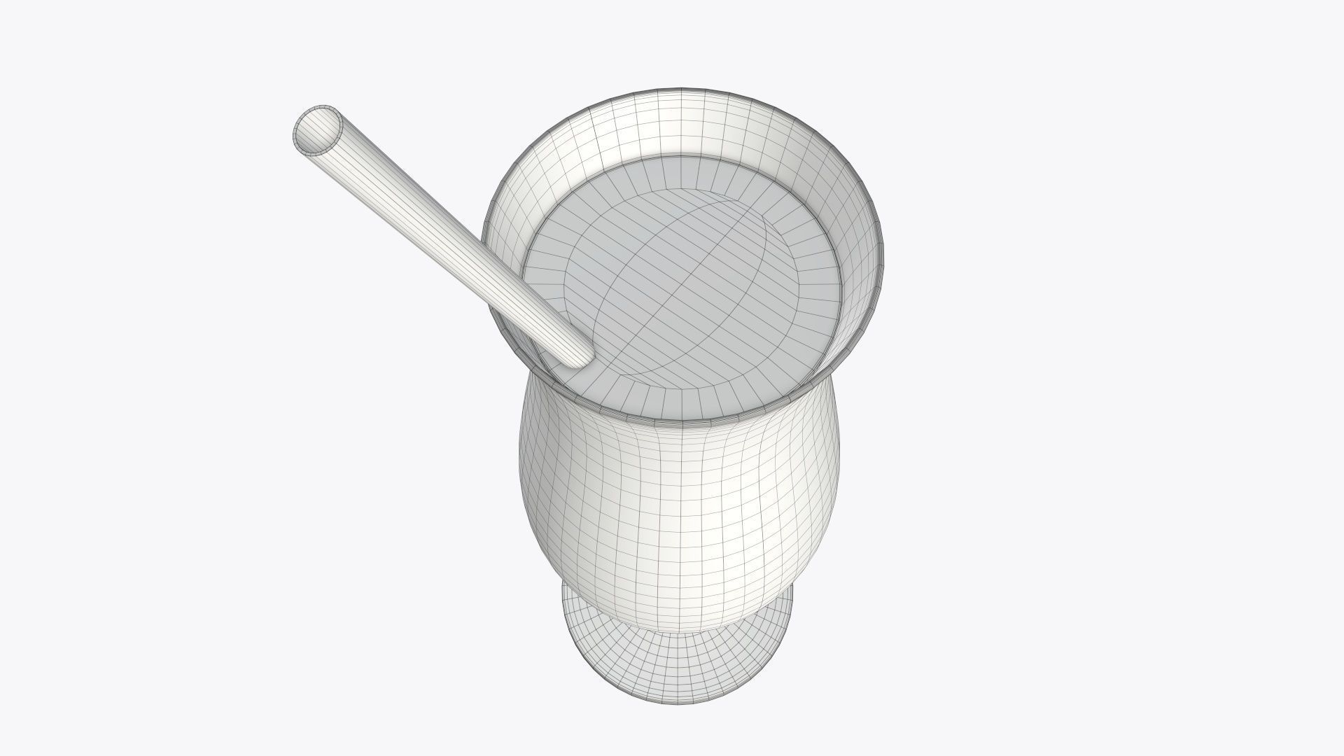 Orange juice with straw in a tulip glass  3D model_4