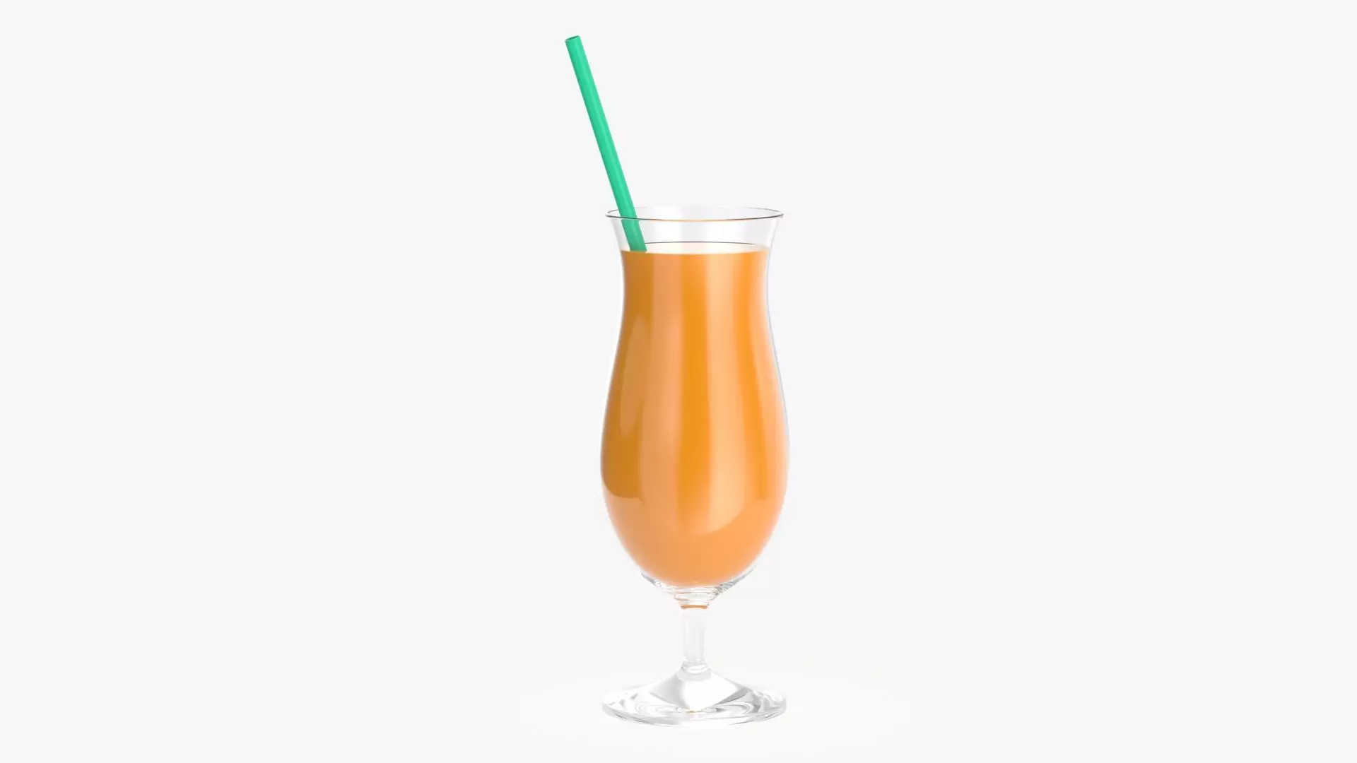 Orange juice with straw in a tulip glass  3D model_0