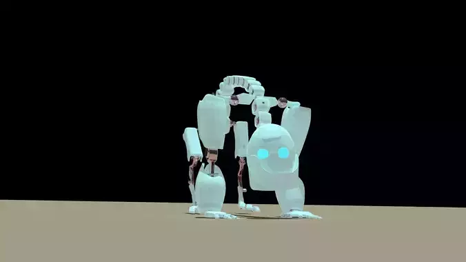 Futuristic white Robot v19