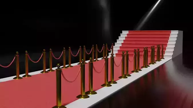 Red Carpet with Golden Barriers