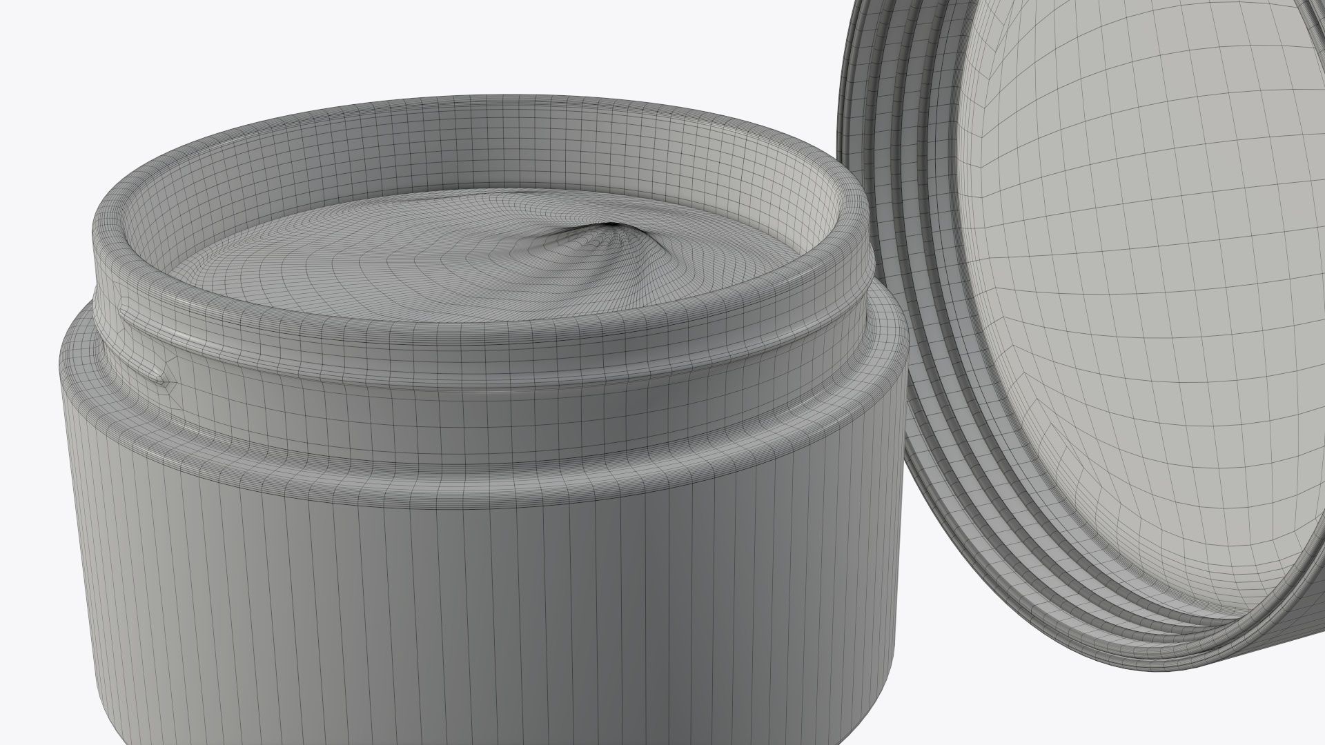 Cosmetics glass jar face hand care cream opened 3D model_10