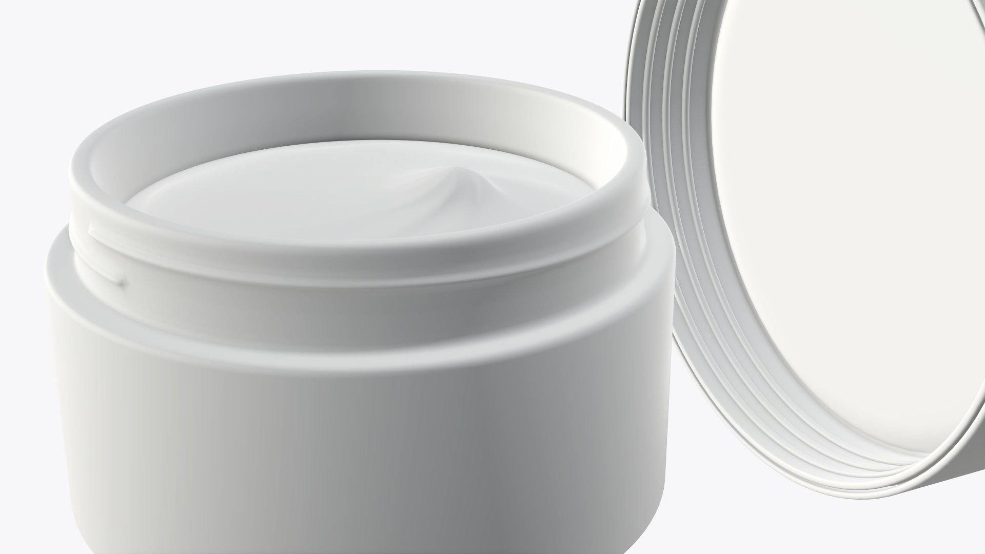 Cosmetics glass jar face hand care cream opened 3D model_6