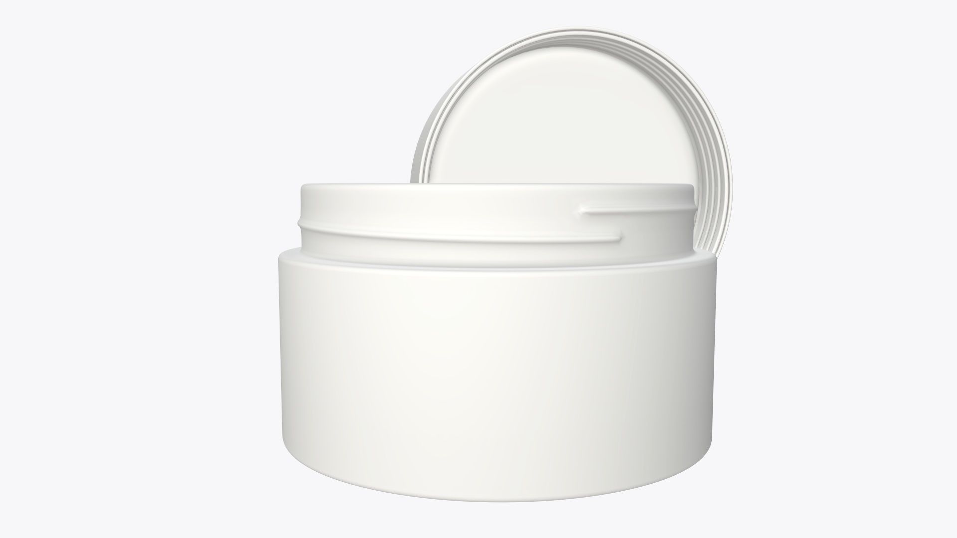 Cosmetics glass jar face hand care cream opened 3D model_4