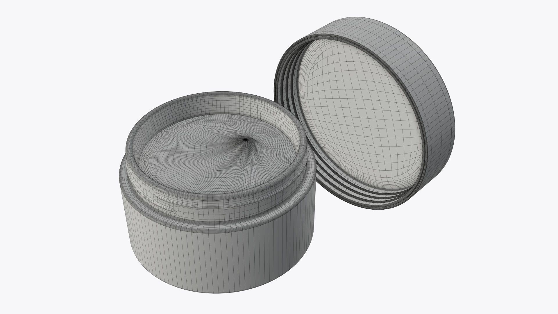 Cosmetics glass jar face hand care cream opened 3D model_7