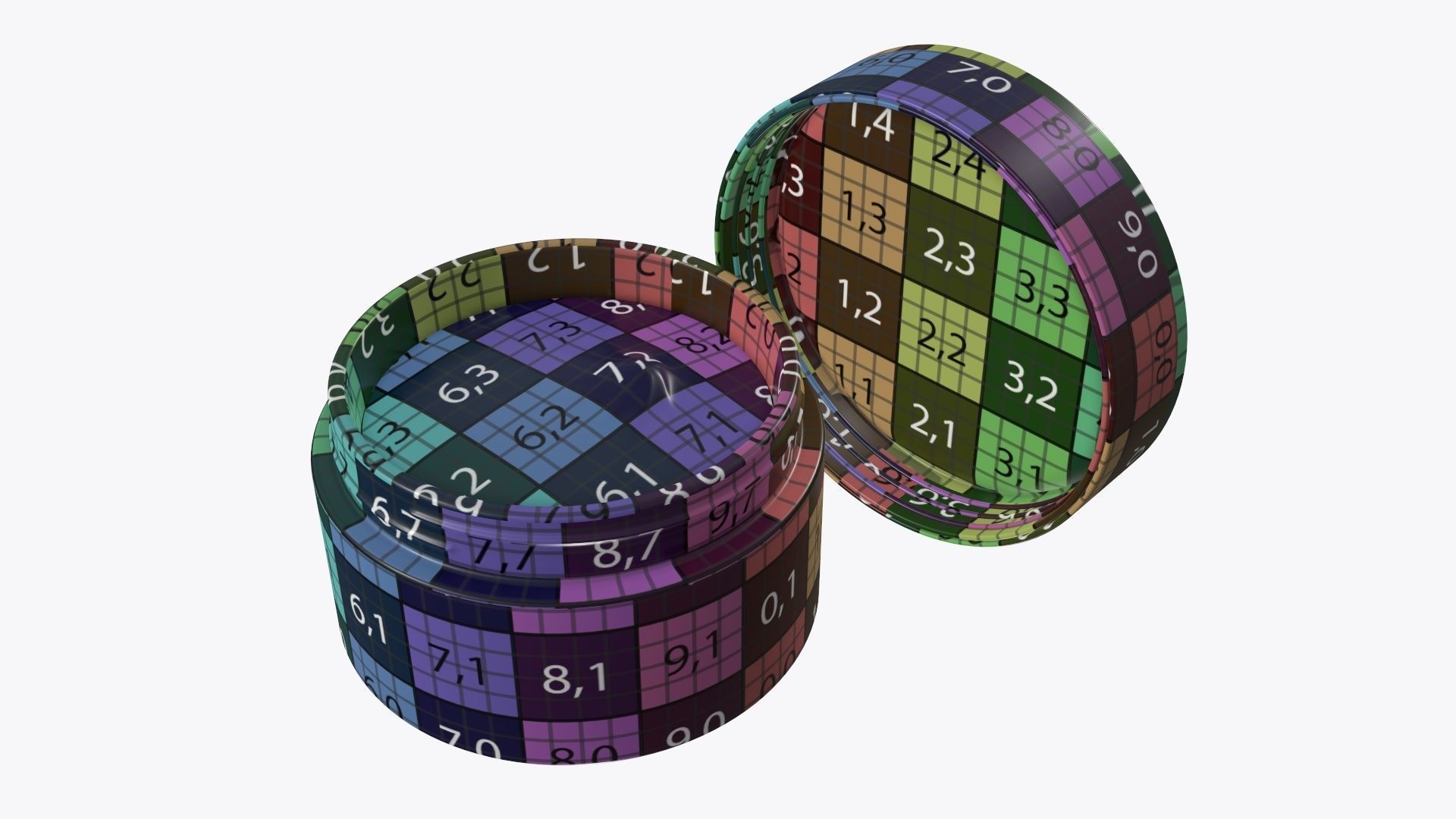 Cosmetics glass jar face hand care cream opened 3D model_11