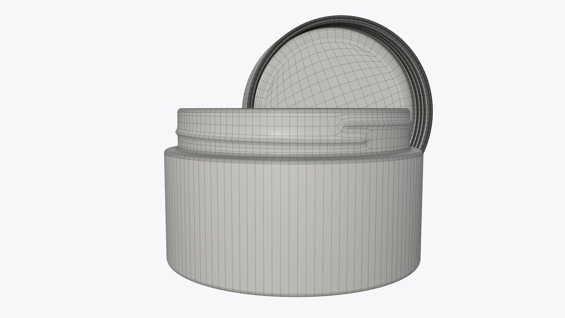 Cosmetics glass jar face hand care cream opened 3D model_8